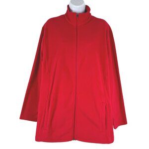 Lands' End Anyweather Fleece Full Zip Jacket Womens 2X Red NWOT CJ-2332